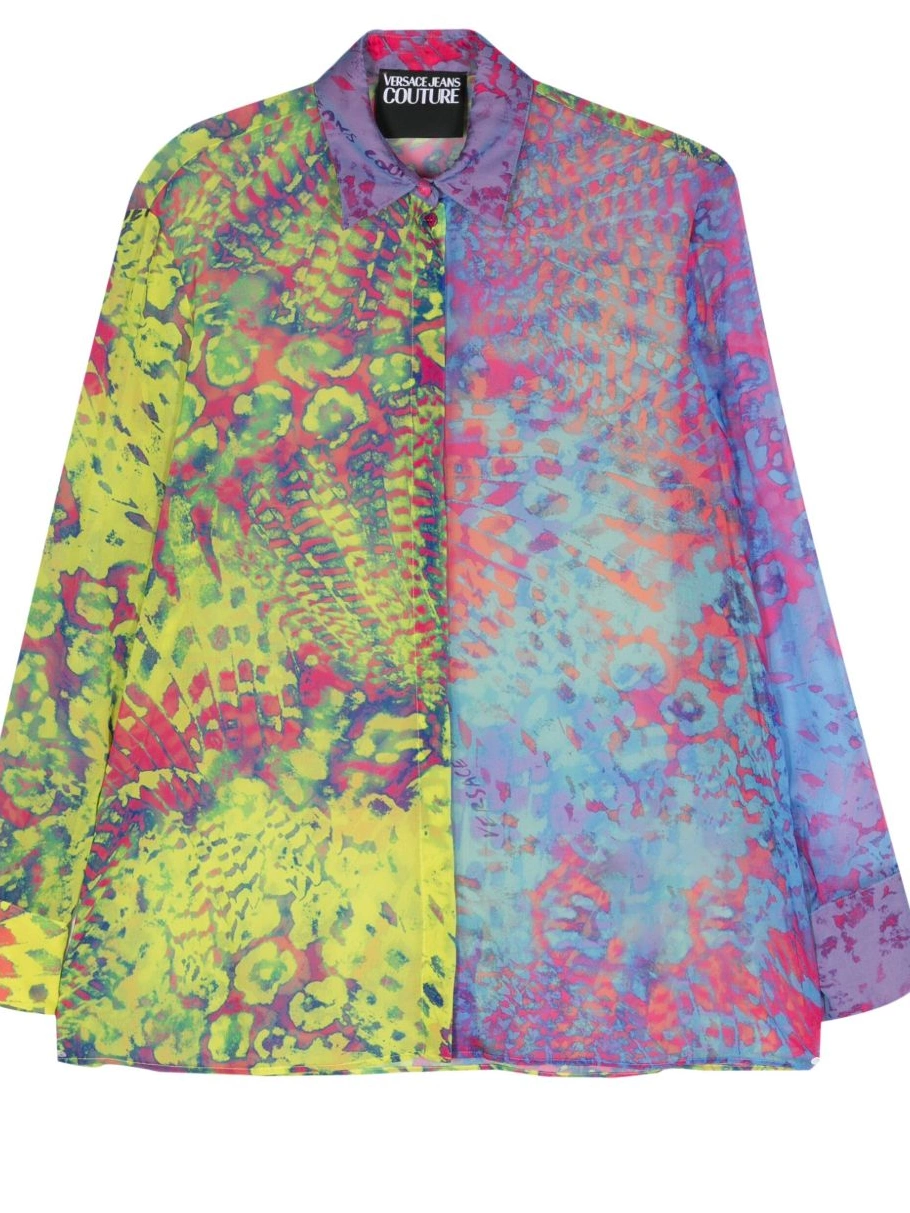 Cheap Couture Jeans shirt Versace abstract-print sheer Women 0729